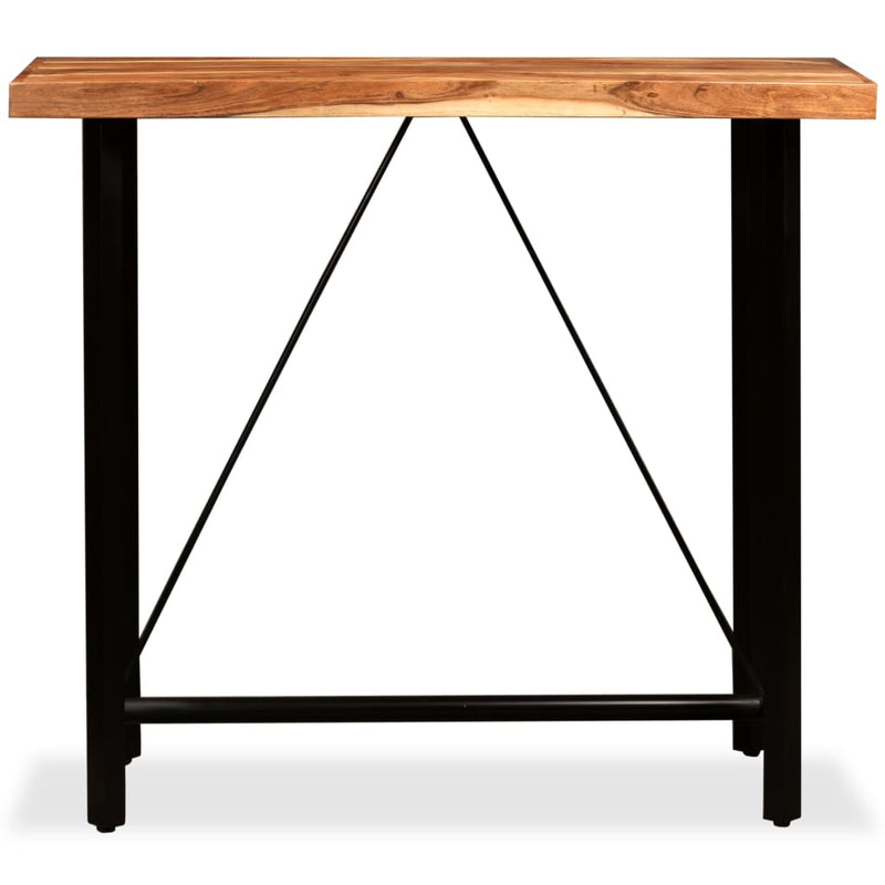 vidaXL Bar Set 5 Pieces Solid Wood Acacia. Genuine Leather & Canvas