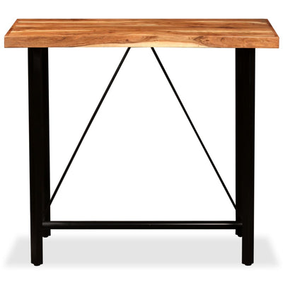 vidaXL Bar Set 5 Pieces Solid Wood Acacia. Genuine Leather & Canvas