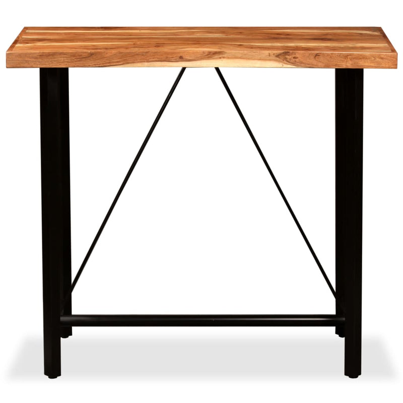 vidaXL Bar Set 5 Pieces Solid Wood Acacia. Genuine Leather & Canvas