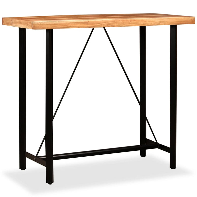 vidaXL Bar Set 5 Pieces Solid Wood Acacia. Genuine Leather & Canvas
