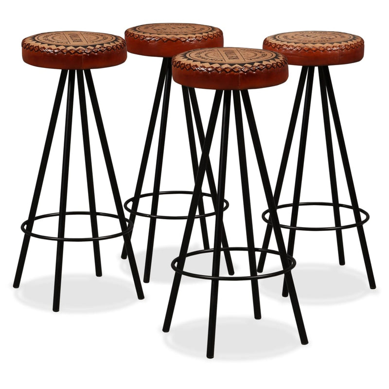 vidaXL Bar Set 5 Pieces Solid Wood Acacia. Genuine Leather & Canvas