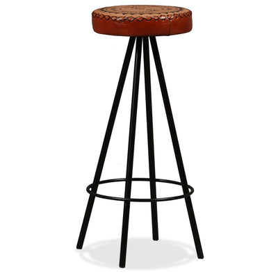 vidaXL Bar Set 5 Pieces Solid Wood Acacia. Genuine Leather & Canvas