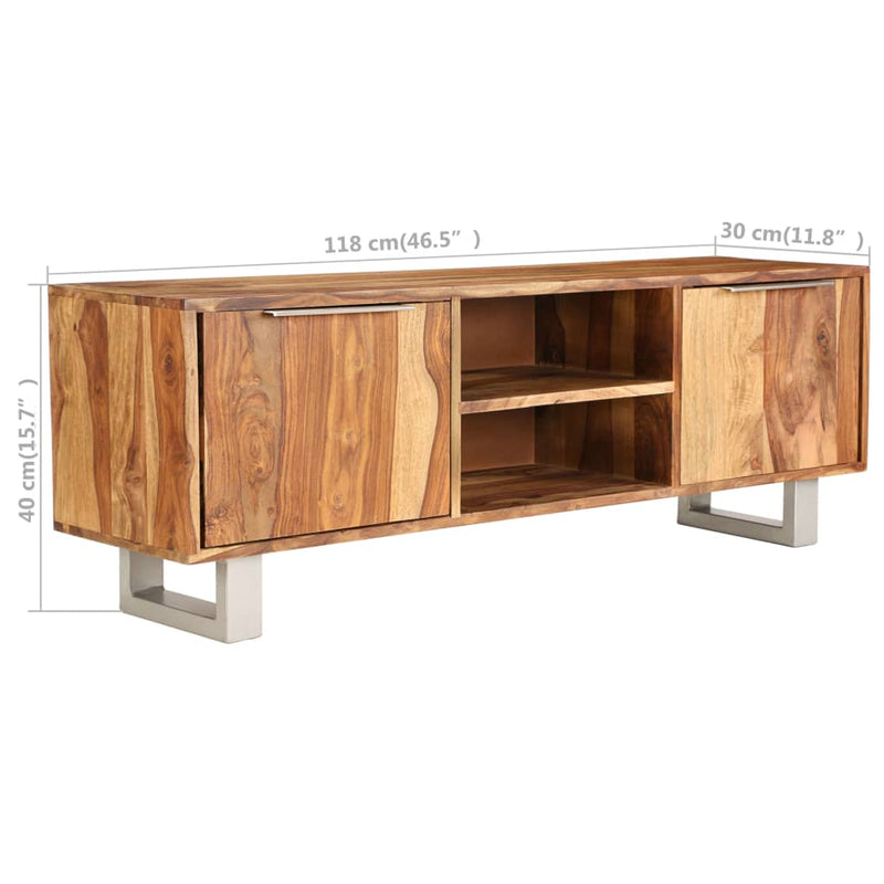 vidaXL TV Cabinet Solid Sheesham Wood with Honey Finish 118x30x40 cm