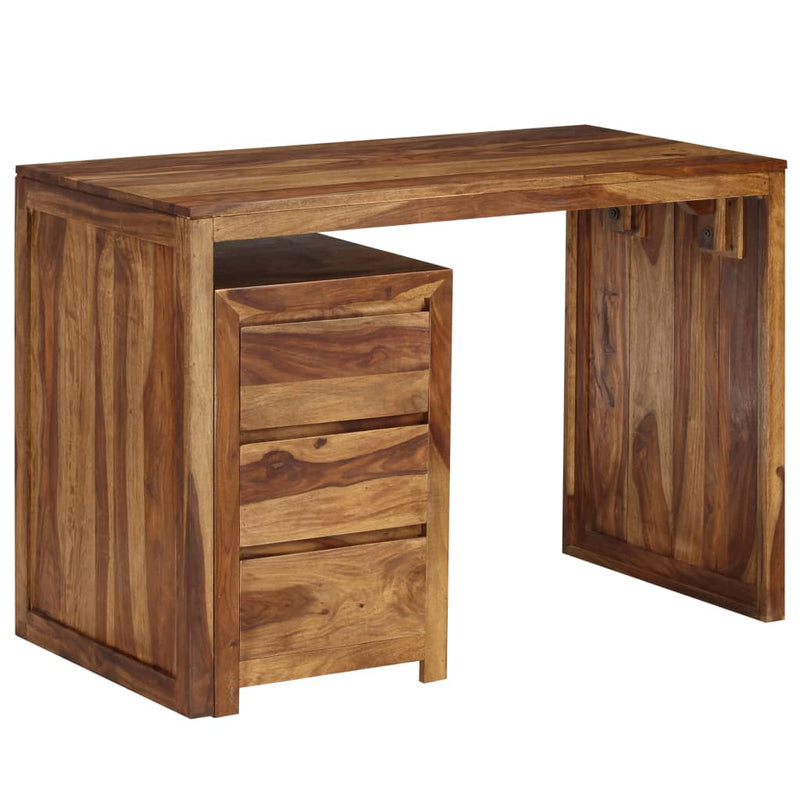 vidaXL Writing Table Solid Sheesham Wood 110x55x76 cm