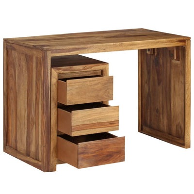 vidaXL Writing Table Solid Sheesham Wood 110x55x76 cm