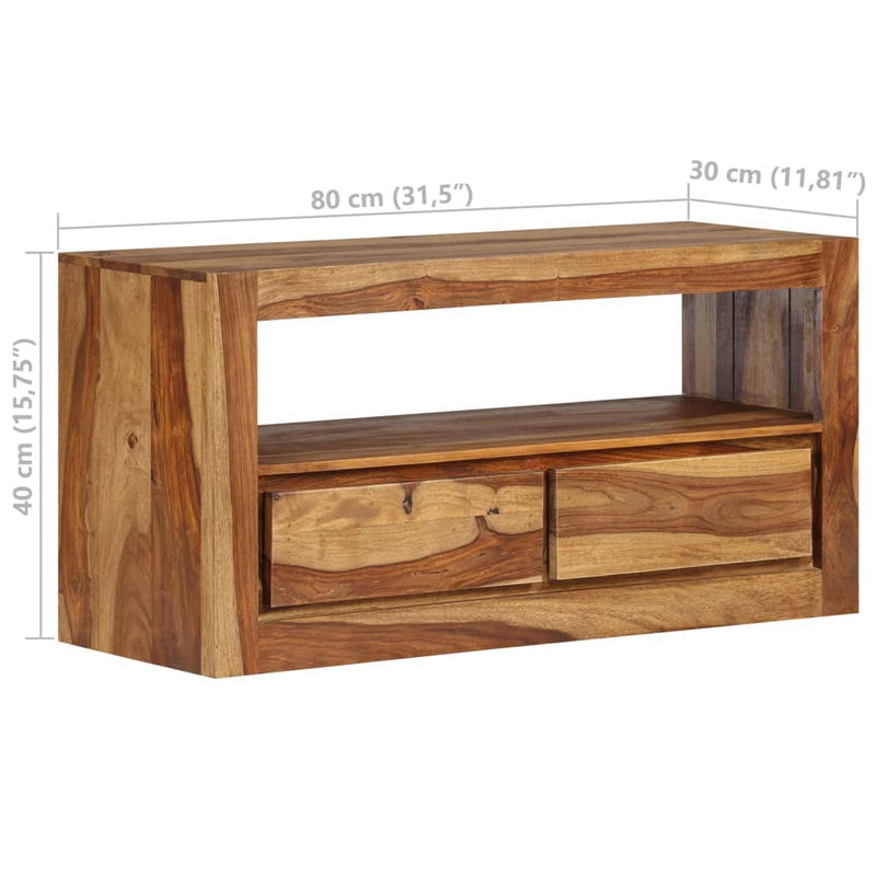 vidaXL TV Cabinet Solid Sheesham Wood 80x30x40 cm