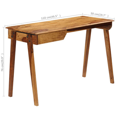 vidaXL Writing Desk 118x50x76 cm Solid Sheesham Wood