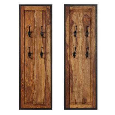 vidaXL Coat Racks 2 pcs Solid Sheesham Wood