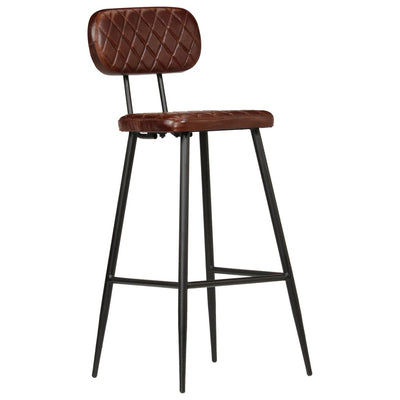 vidaXL Bar Chairs 2 pcs Brown Real Leather