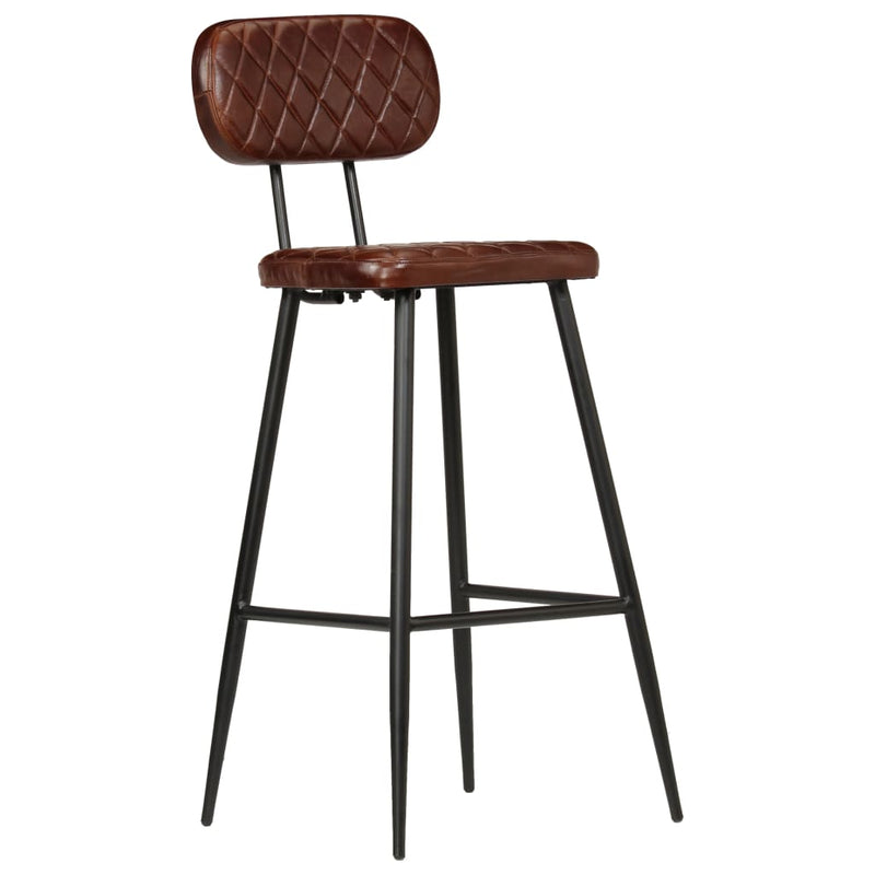 vidaXL Bar Chairs 2 pcs Brown Real Leather