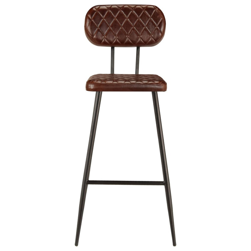 vidaXL Bar Chairs 2 pcs Brown Real Leather