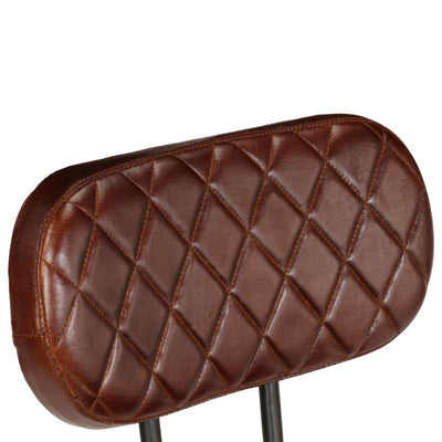 vidaXL Bar Chairs 2 pcs Brown Real Leather