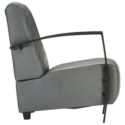 vidaXL Armchair Grey Real Leather