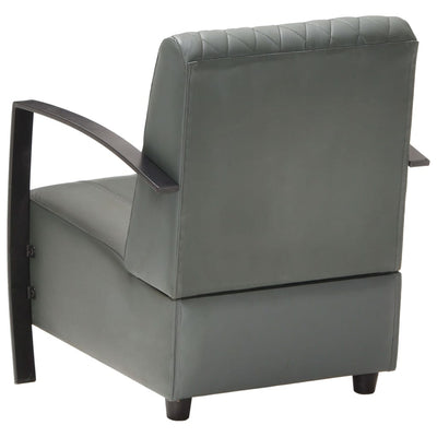 vidaXL Armchair Grey Real Leather