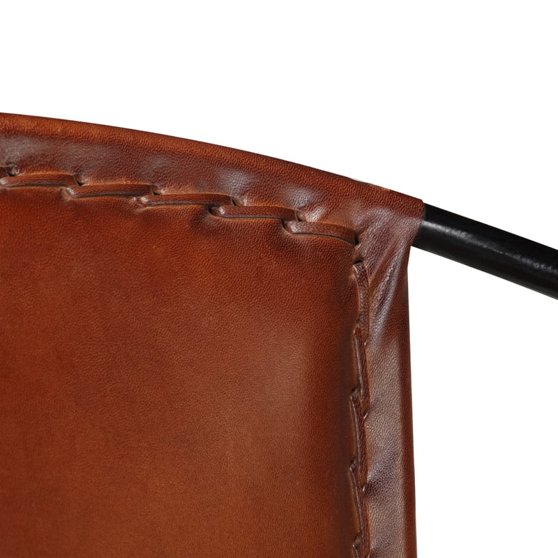 vidaXL Chair Brown Real Leather