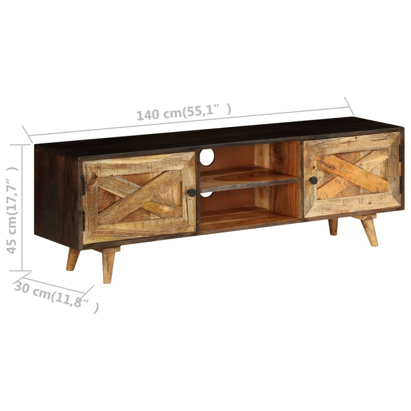 vidaXL TV Cabinet Solid Mango Wood 140x30x45 cm