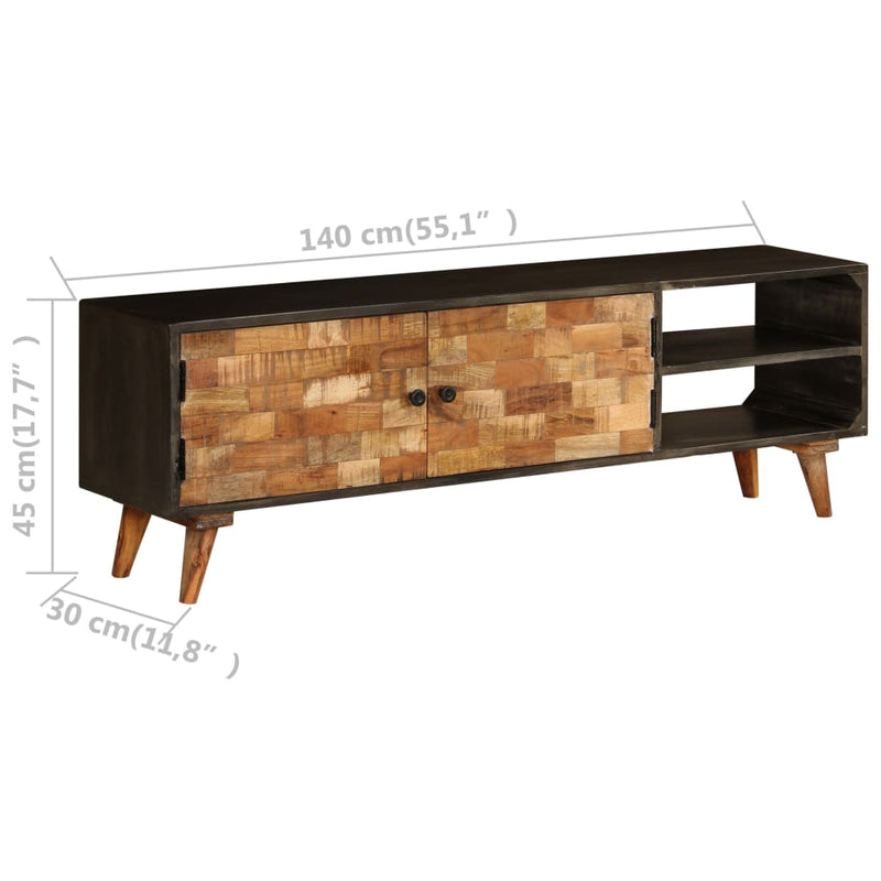 vidaXL TV Cabinet Solid Mango Wood 140x30x45 cm