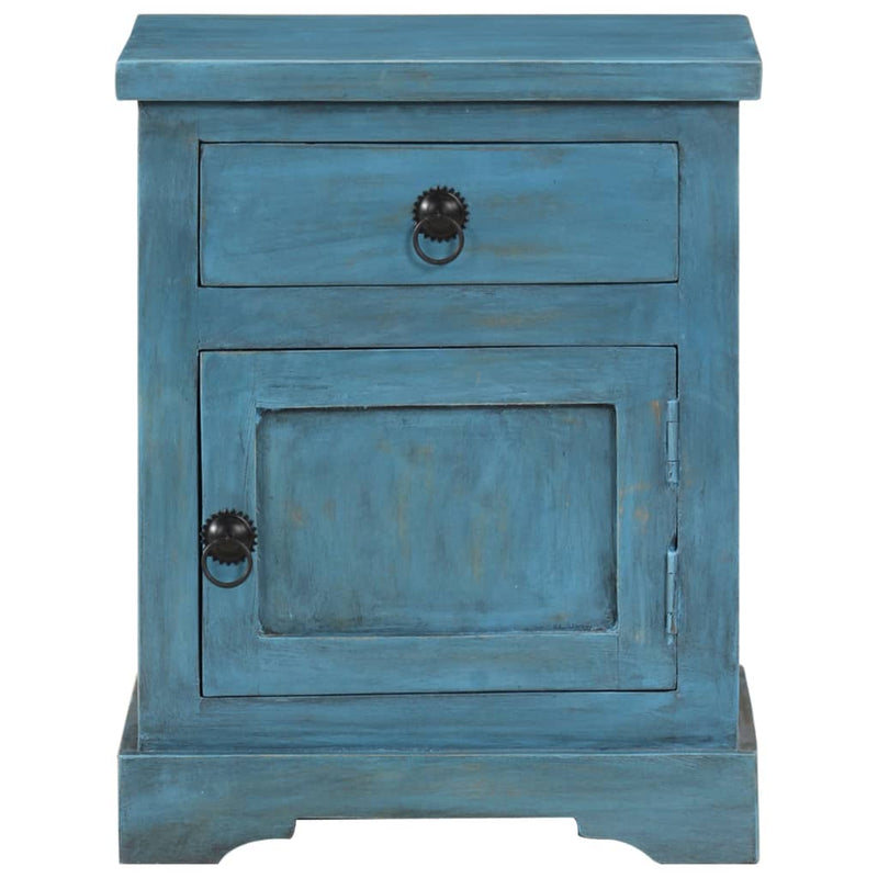 vidaXL Bedside Table Solid Mango Wood 40x30x50 cm Blue