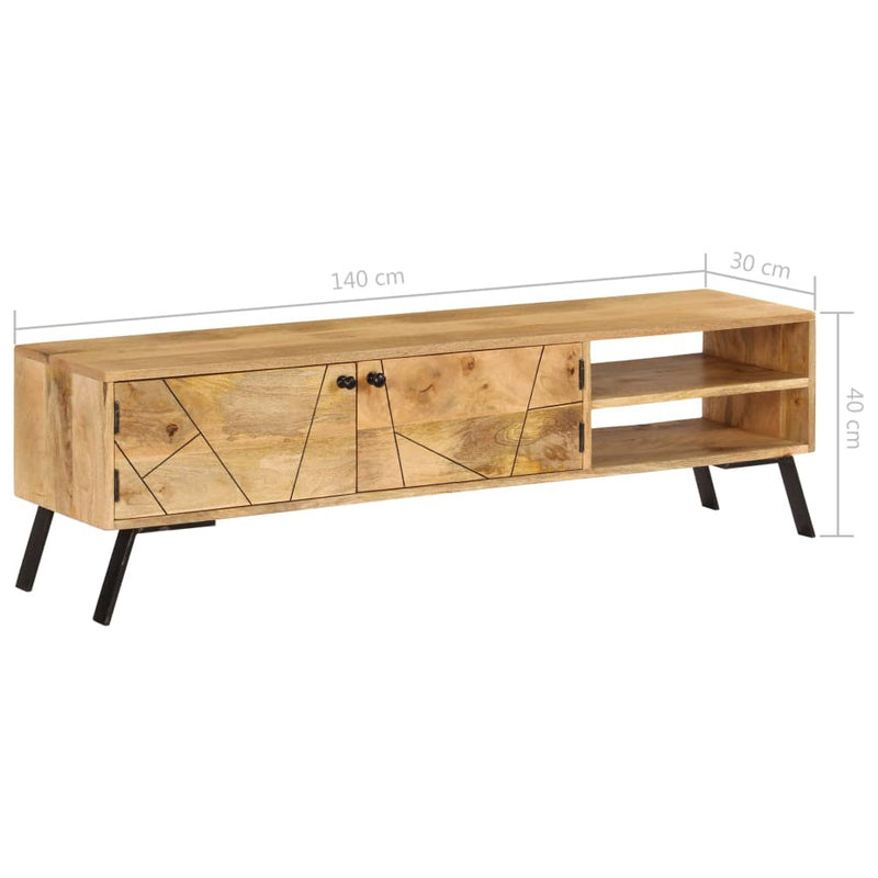vidaXL TV Cabinet 140x30x40 cm Solid Mango Wood