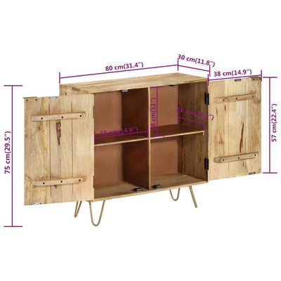 vidaXL Sideboard 80x30x75 cm Solid Wood Mango