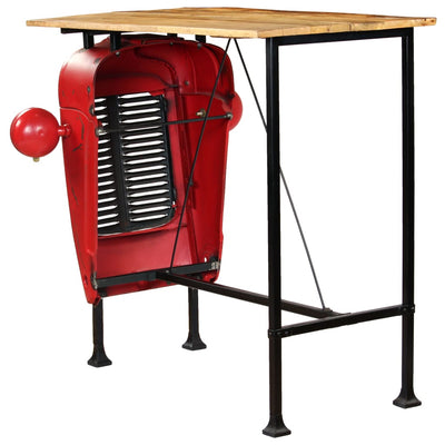 vidaXL Tractor Bar Table Solid Mango Wood Red 60x150x107 cm