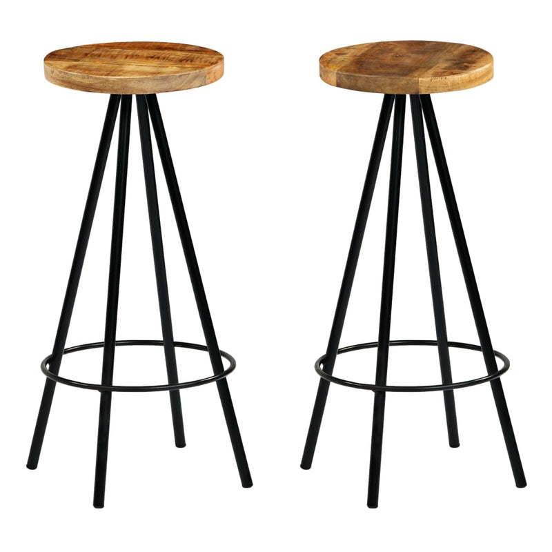 vidaXL Bar Chairs 2 pcs Solid Mango Wood