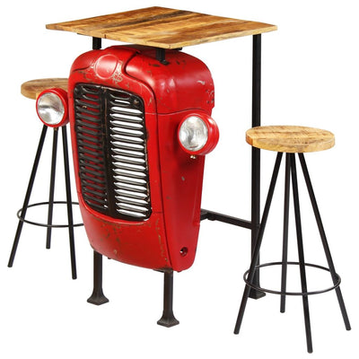 vidaXL Bar Set 3 Piece Solid Mango Wood 60x60x107 cm