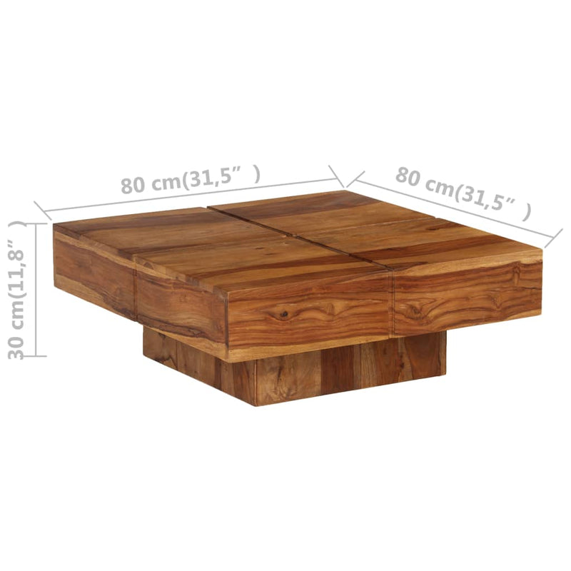 vidaXL Coffee Table 80x80x30 cm Solid Wood Acacia