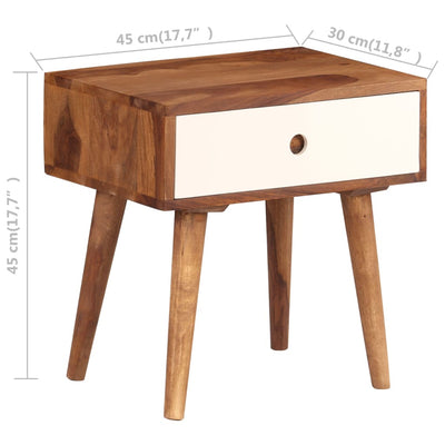 vidaXL Bedside Table Solid Sheesham Wood 45x30x45 cm