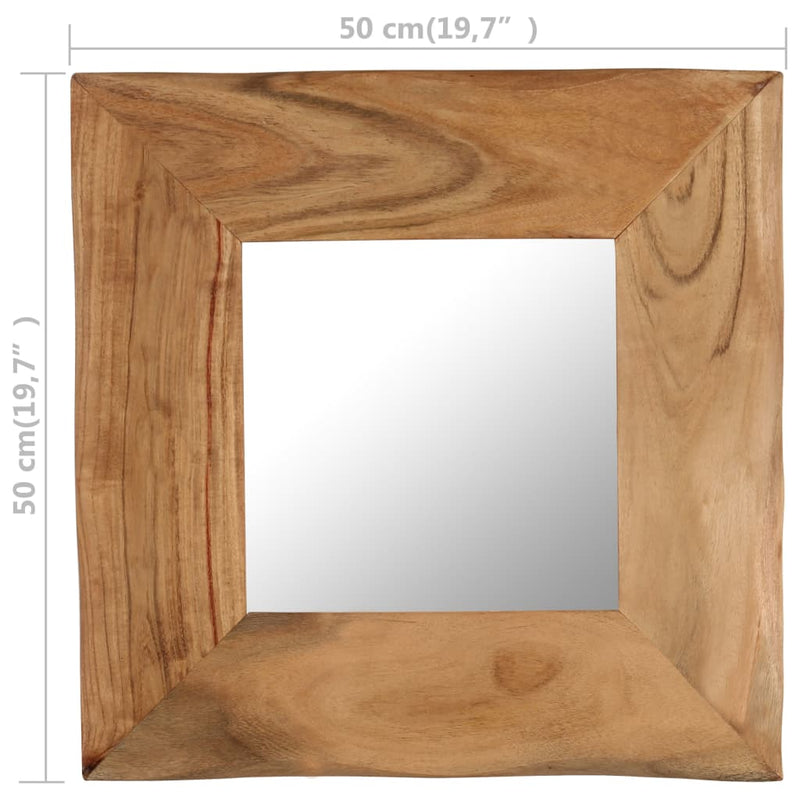 vidaXL Cosmetic Mirror 50x50 cm Solid Acacia Wood