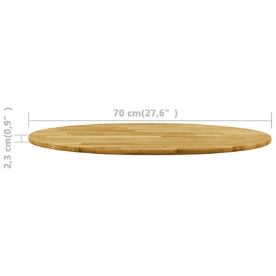 vidaXL Table Top Solid Oak Wood Round 23 mm 600 mm