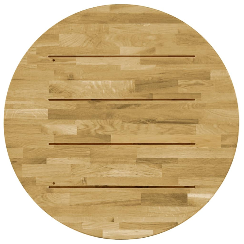 vidaXL Table Top Solid Oak Wood Round 23 mm 600 mm