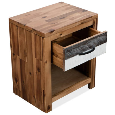 vidaXL Bedside Table Solid Acacia Wood 40x30x48 cm