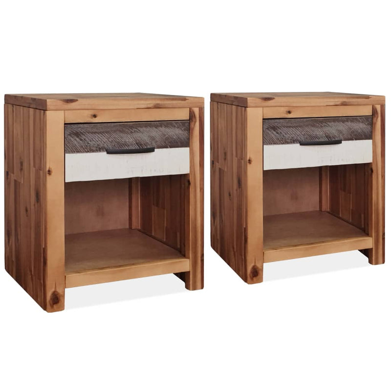 vidaXL Bedside Tables 2 pcs Solid Acacia Wood 40x30x48 cm