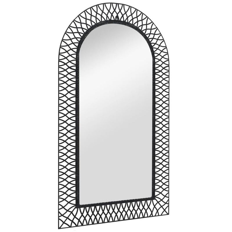 vidaXL Wall Mirror Arched 50x80 cm Black
