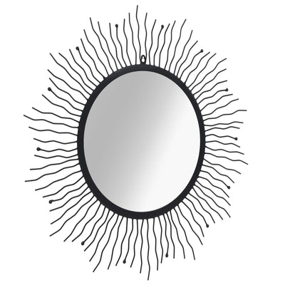 vidaXL Wall Mirror Sunburst 80 cm Black
