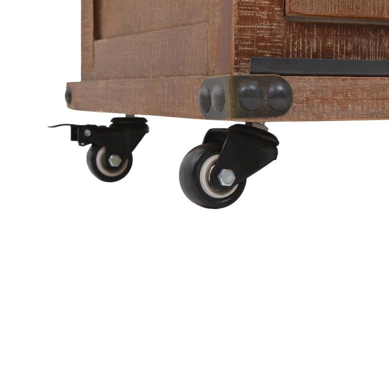 vidaXL Storage Cabinet Solid Fir Wood 64x33.5x75 cm Brown