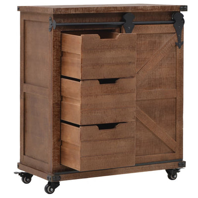 vidaXL Storage Cabinet Solid Fir Wood 64x33.5x75 cm Brown