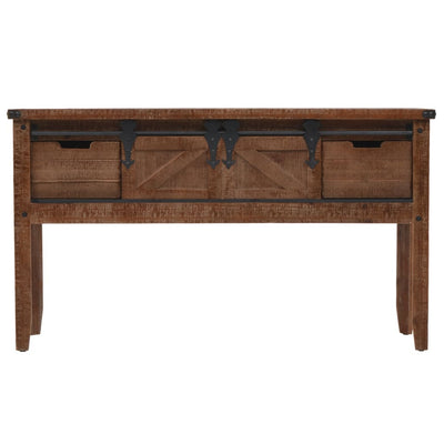vidaXL Console Table Solid Fir Wood 131x35.5x75 cm Brown