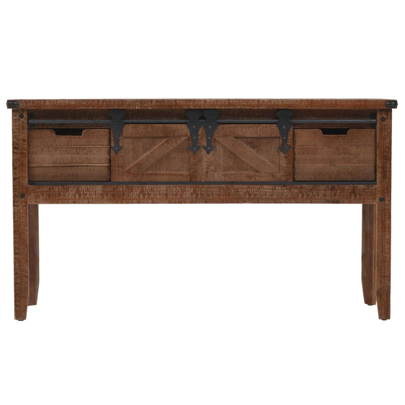 vidaXL Console Table Solid Fir Wood 131x35.5x75 cm Brown