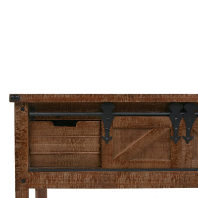 vidaXL Console Table Solid Fir Wood 131x35.5x75 cm Brown