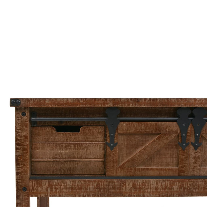 vidaXL Console Table Solid Fir Wood 131x35.5x75 cm Brown