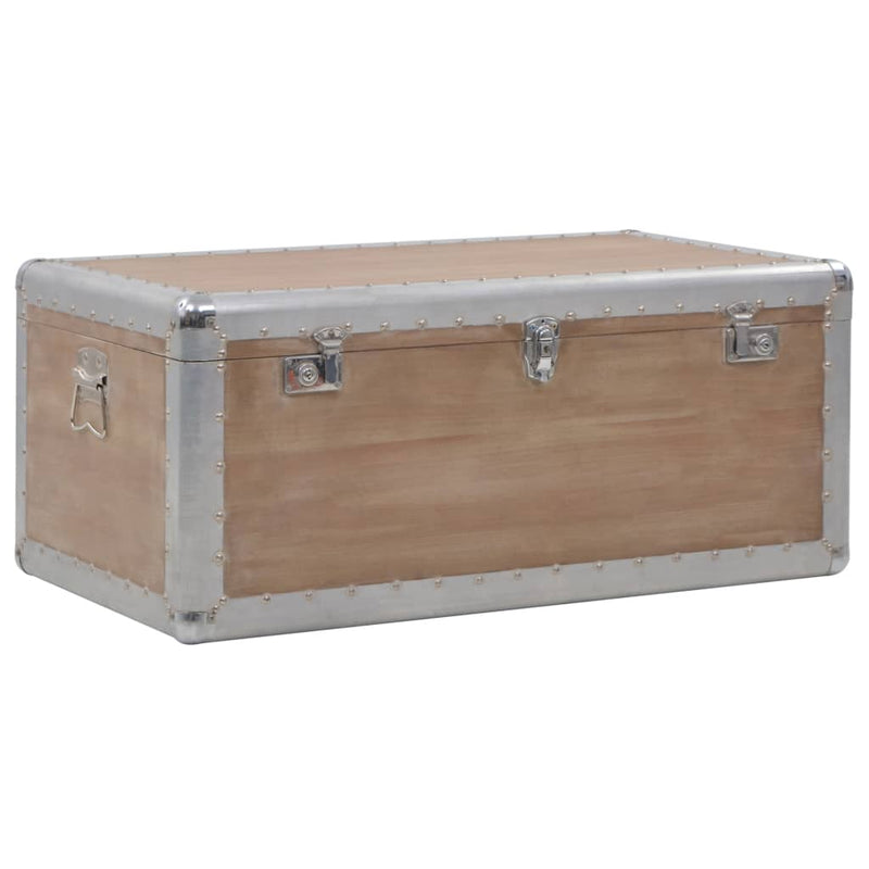 vidaXL Storage Box Solid Fir Wood 91x52x40 cm Brown