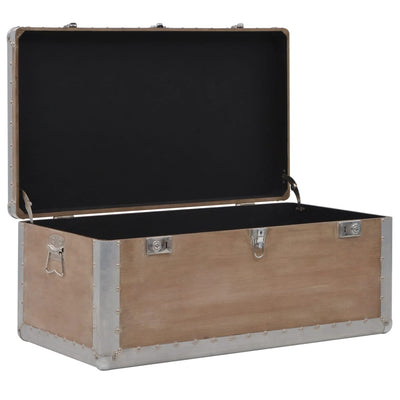vidaXL Storage Box Solid Fir Wood 91x52x40 cm Brown