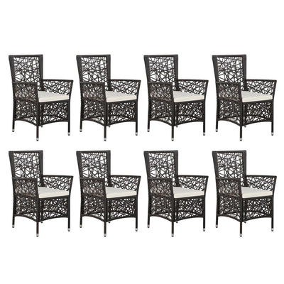 vidaXL 9 Piece Outdoor Dining Set Poly Rattan Black