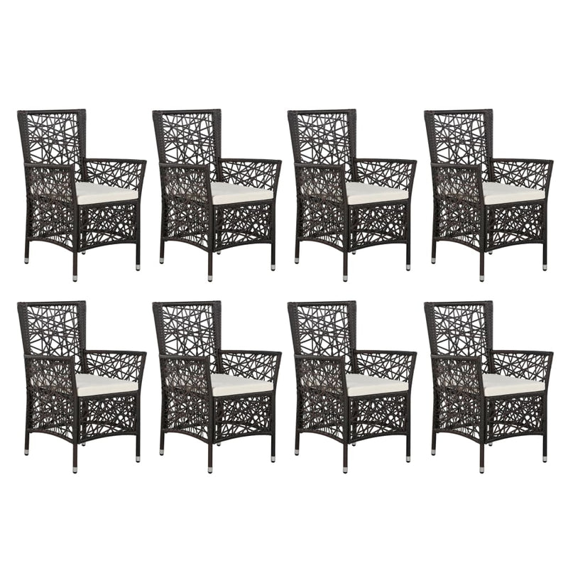 vidaXL 9 Piece Outdoor Dining Set Poly Rattan Black