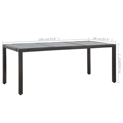 vidaXL 9 Piece Outdoor Dining Set Poly Rattan Black