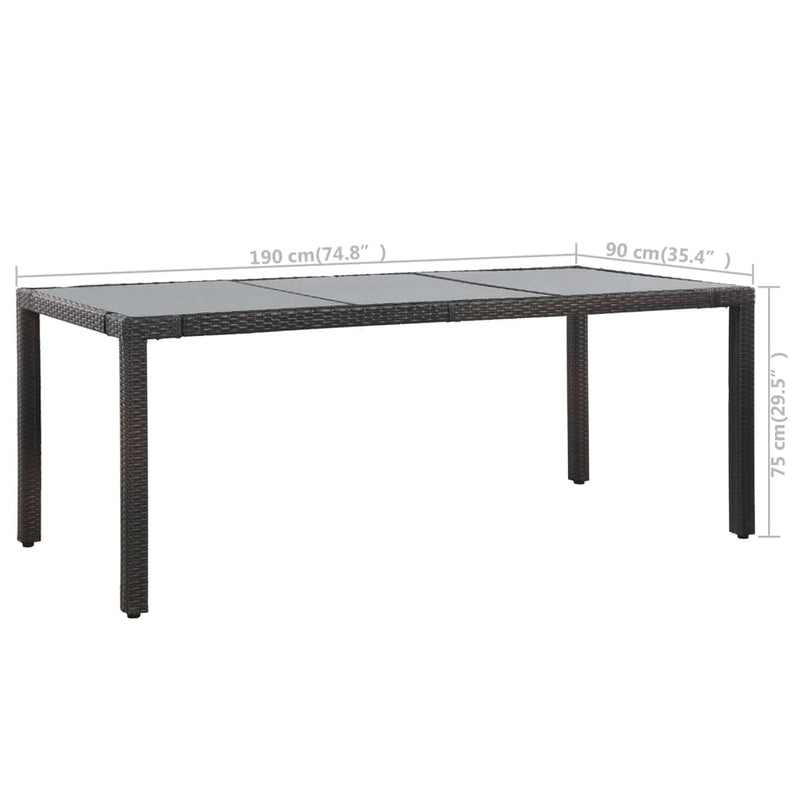 vidaXL 9 Piece Outdoor Dining Set Poly Rattan Black