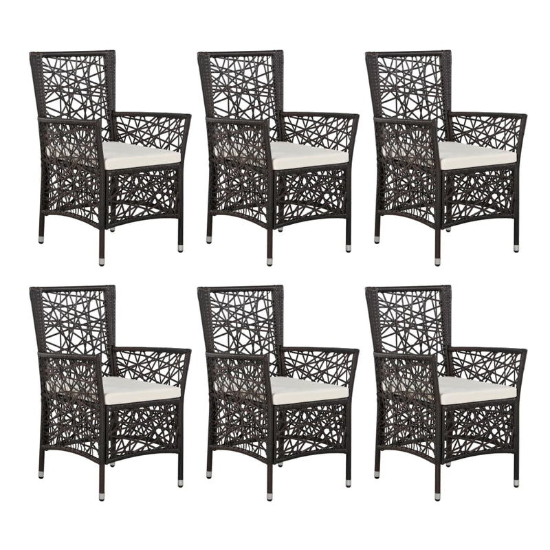 vidaXL 7 Piece Outdoor Dining Set Poly Rattan Black