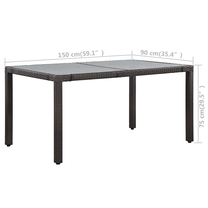 vidaXL 7 Piece Outdoor Dining Set Poly Rattan Black